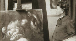 Eugène Carrière dans son atelier